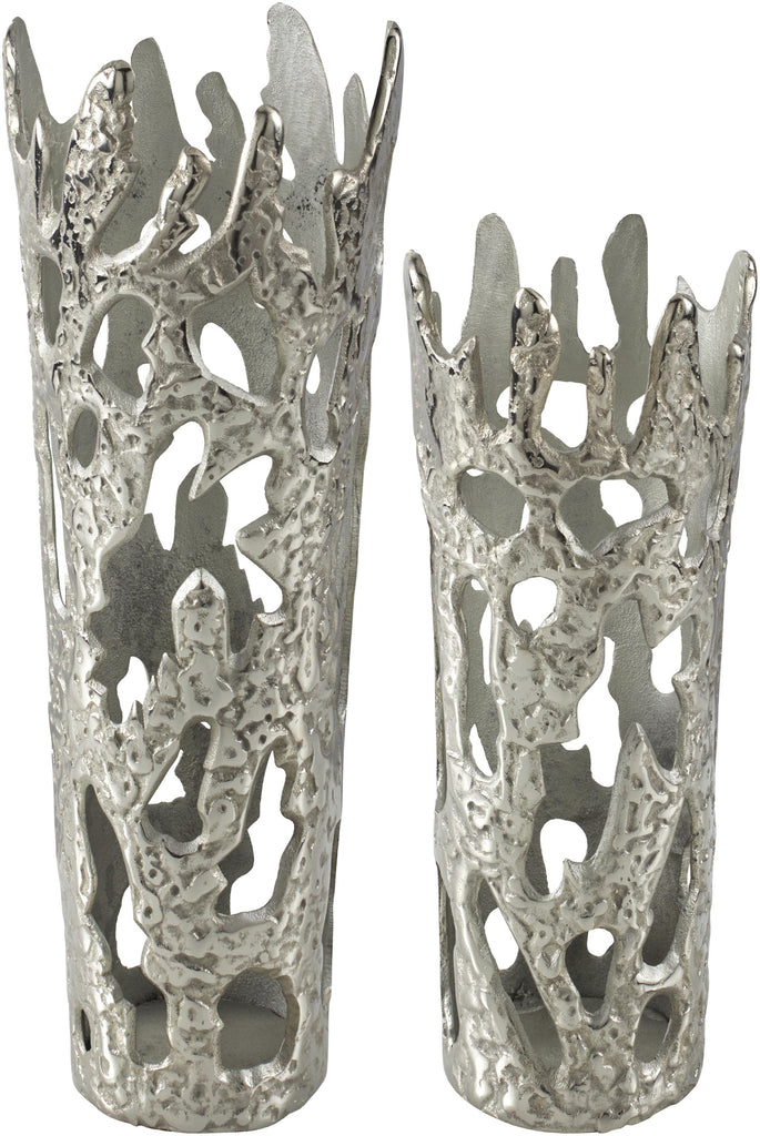 Surya Achaean EAH-002 Metallic - Silver 20"H x 8"W x 8"D,  16"H x 7"W x 7"D Decorative Accent