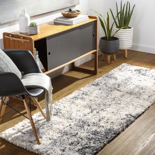 Surya Eskimo Shag ESG-2304 Black Cream 6'7" x 9' Rug