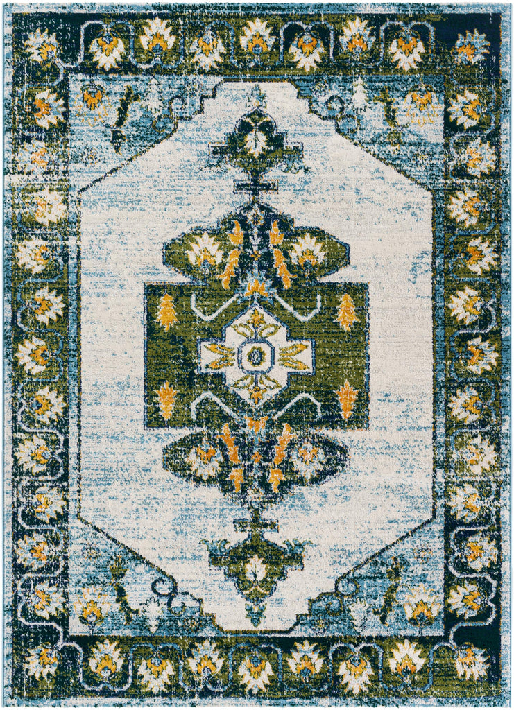 Surya Floransa FSA-2355 Aqua Cream 6'7" x 9' Rug