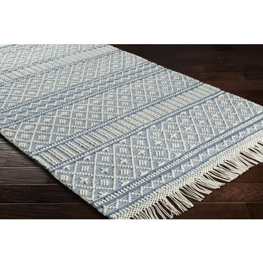 Surya Farmhouse Tassels FTS-2301 Blue White 5' x 7'6" Rug