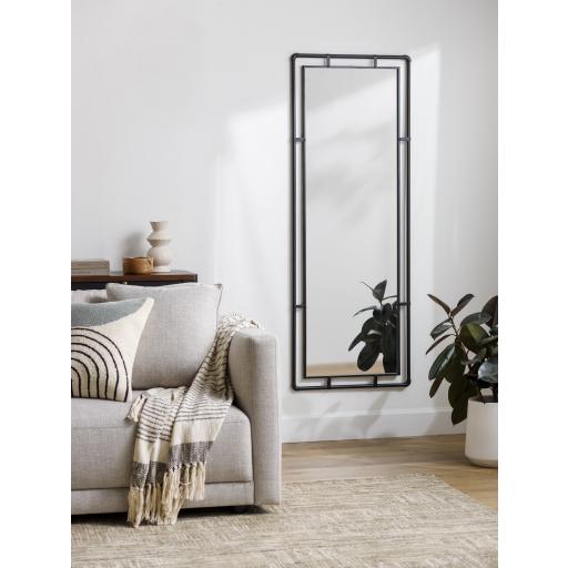 Surya Indus IDS-002 Black 65"H x 24"W x 1"D Mirror