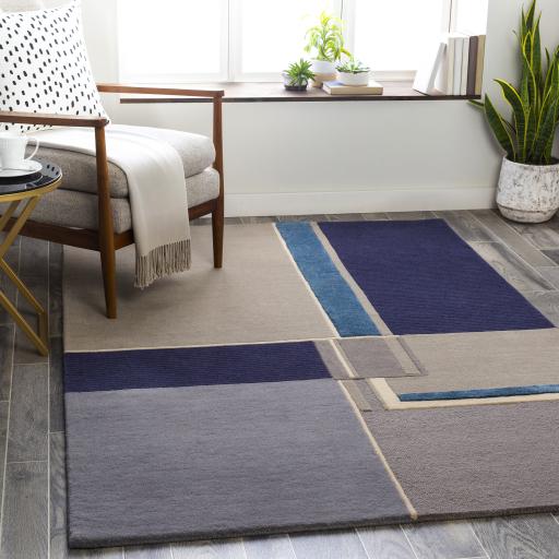 Surya Mid Century MCY-2302 Blue Charcoal 2' x 3' Rug