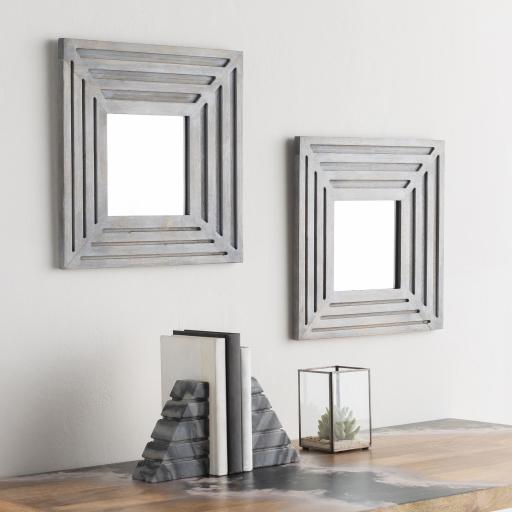 Surya Meenakshi MNH-001 Gray 16"H x 16"W x 0.8"D, 16"H x 16"W x 0.8"D Mirror