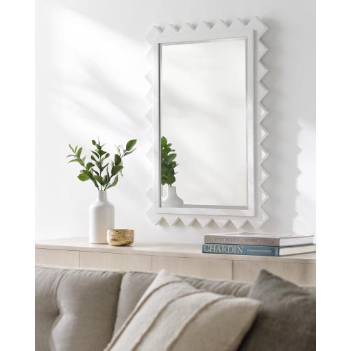 Surya Harrison MRR-1007 White 57"H x 45"W x 2"D Mirror