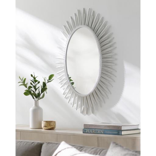 Surya Nihal MRR-1040 White 35"H x 24"W x 1"D Mirror