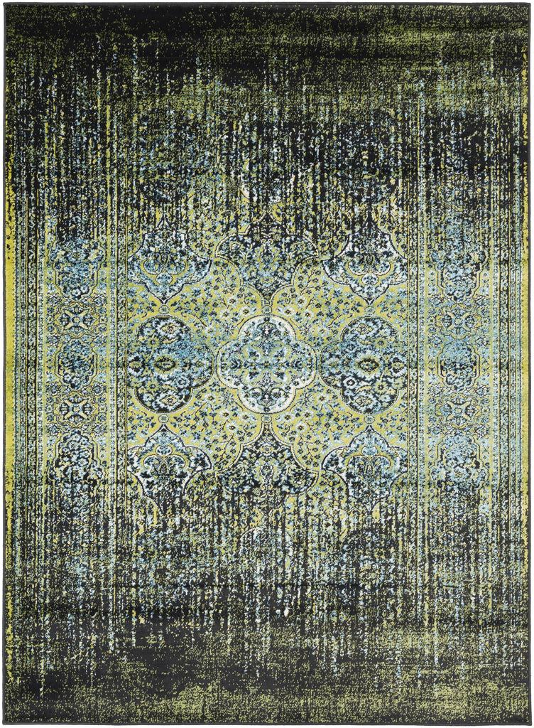 Surya Mumbai MUM-2313 Black Blue 5'3" x 7'3" Rug