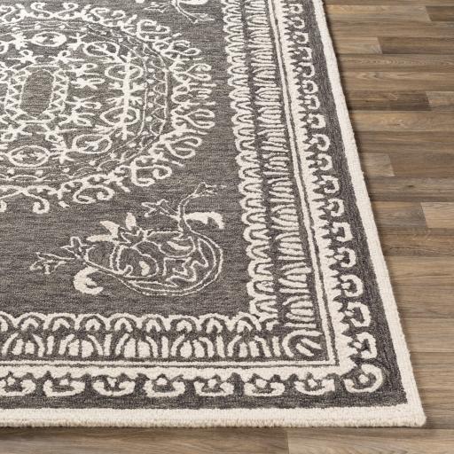 Surya Newcastle NCS-2305 Black Cream 5' x 7'6" Rug