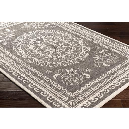 Surya Newcastle NCS-2305 Black Cream 5' x 7'6" Rug