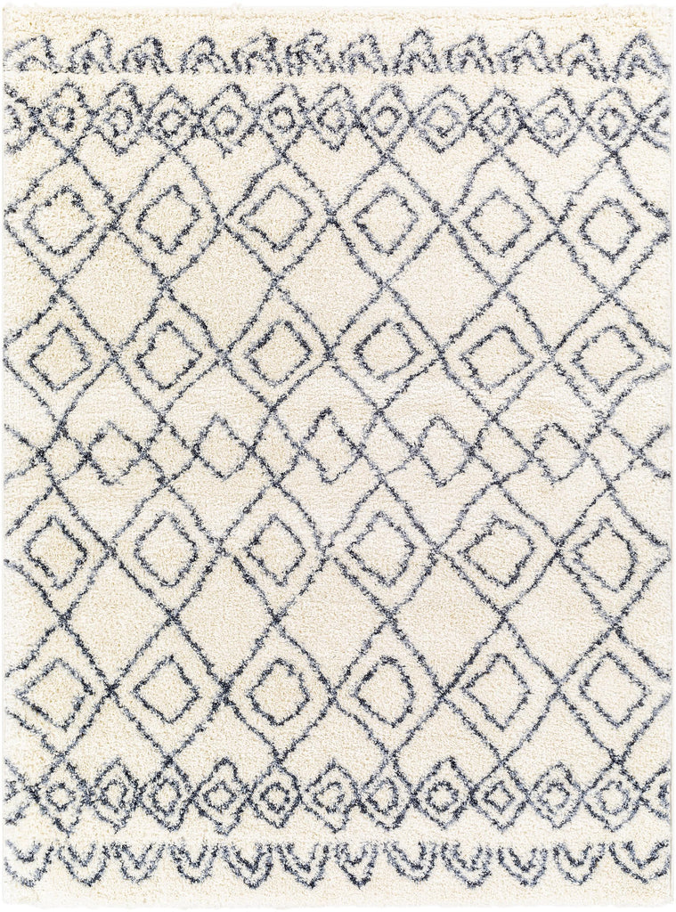 Surya Puffy Shag PFY-2301 Cream Navy 5'3" x 7' Rug