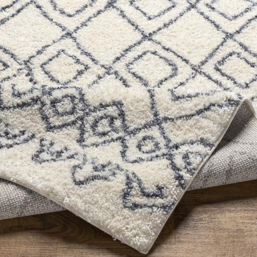 Surya Puffy Shag PFY-2301 Cream Navy 5'3" x 7' Rug