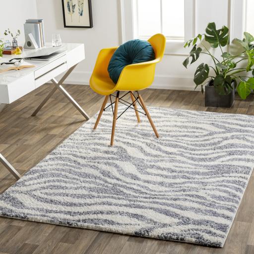 Surya Puffy Shag PFY-2306 Cream Navy 6'7" x 9' Rug