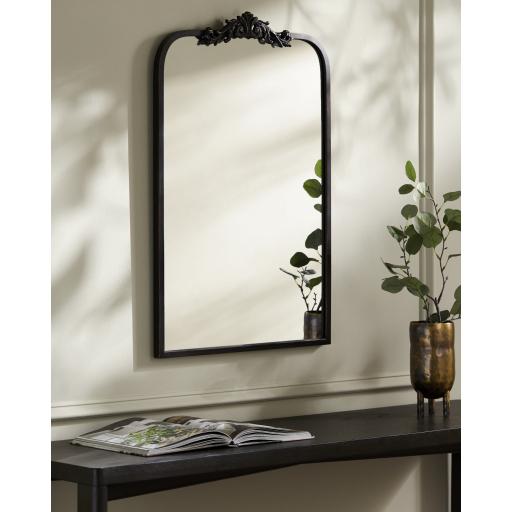 Surya Aarlen RAL-006 Black 30"H x 20"W x 2"D Mirror