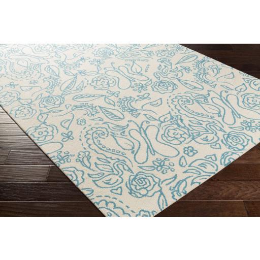 Surya Tic Tac Toe TCT-6008 Aqua Cream 5' x 7'6" Rug