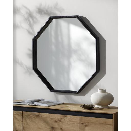 Surya Weipa WEP-002 Black 40"H x 40"W x 2"D Mirror