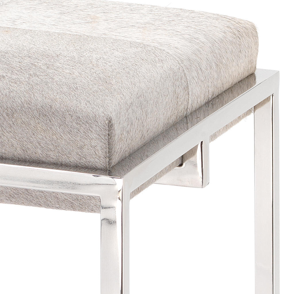 Jamie Young Shelby Hide Stool, Grey