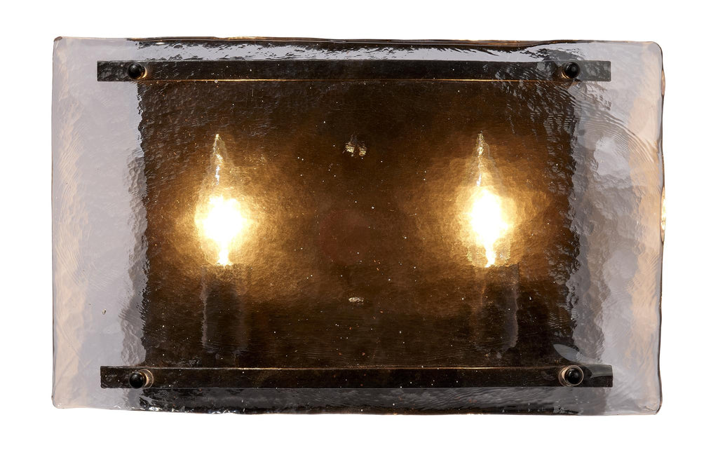 Jamie Young Glenn Glass Double Wall Sconce, Bronze