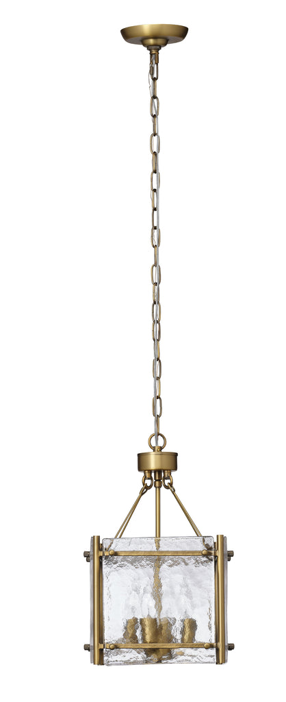 Jamie Young Glenn Small Square Metal Chandelier, Antique Brass