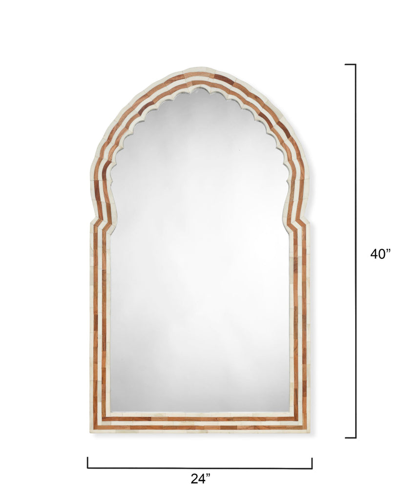 Jamie Young Bardot Large Bone & Wood Arch Mirror