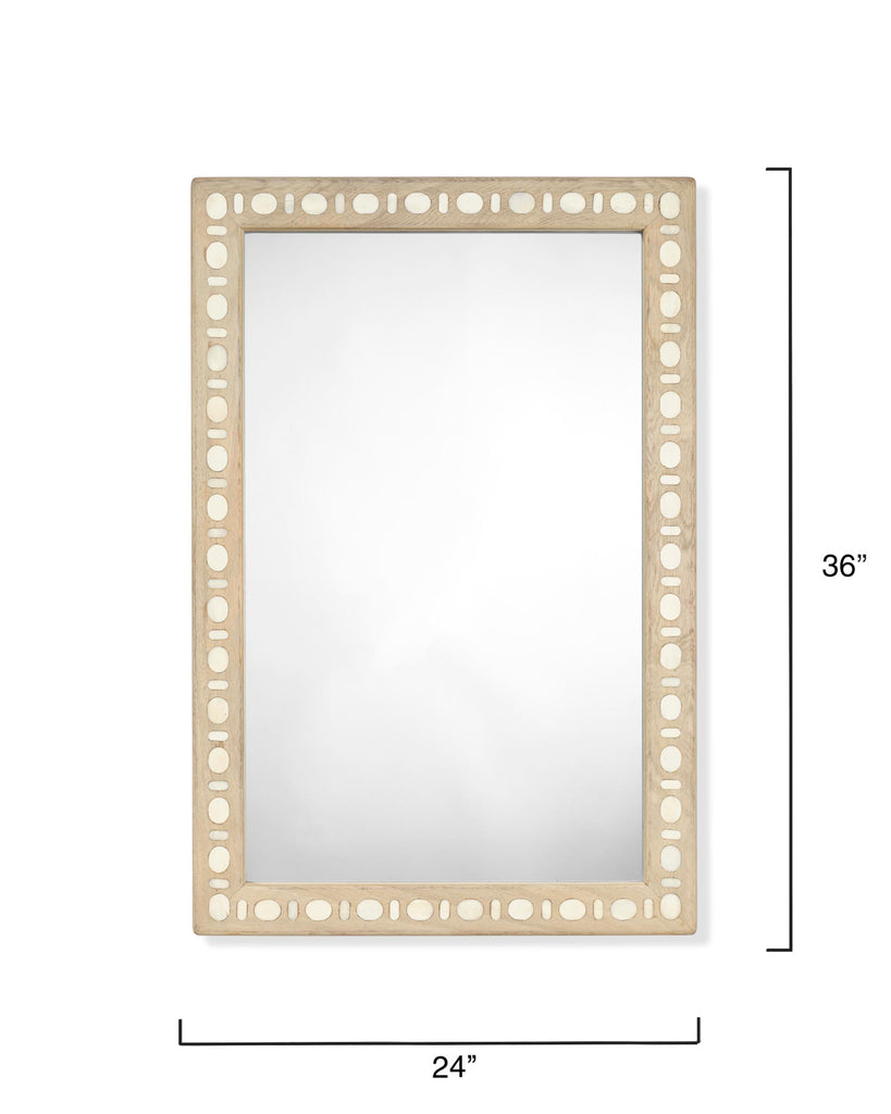 Jamie Young Sama Wood & Bone Inlay Rectangle Mirror