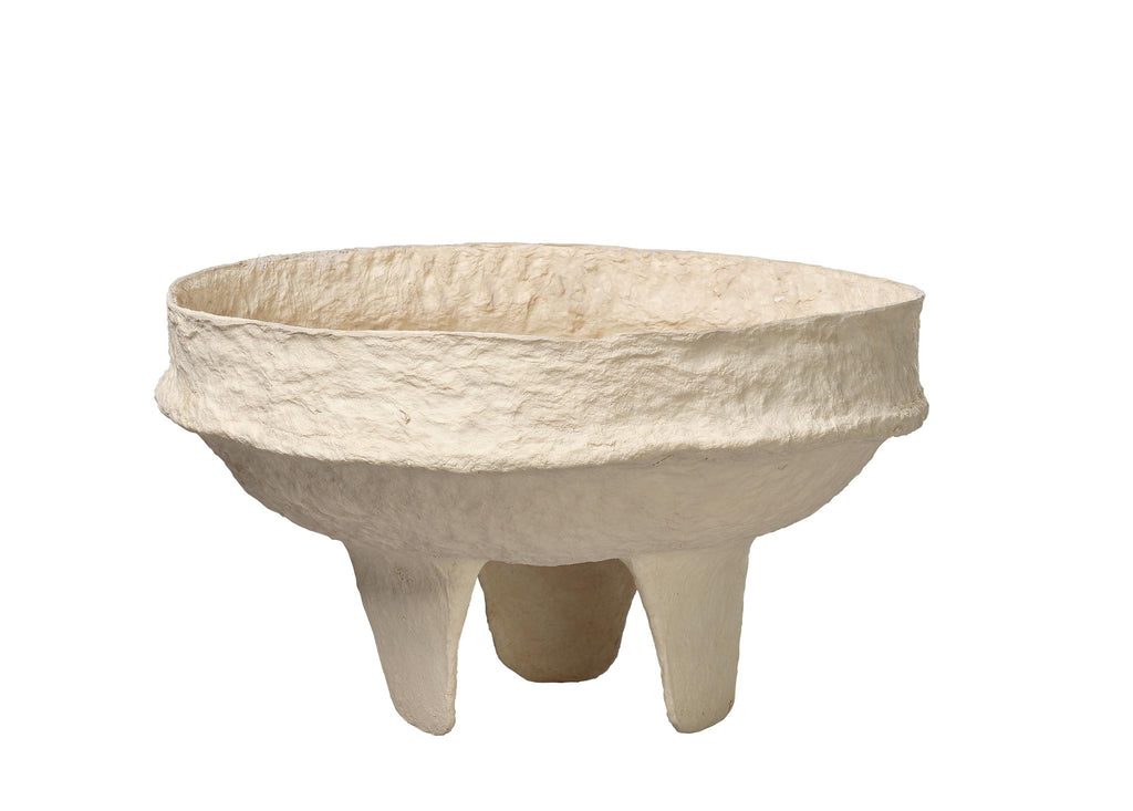 DecoratorsBest Field Cotton Mache Low Bowl, Cream