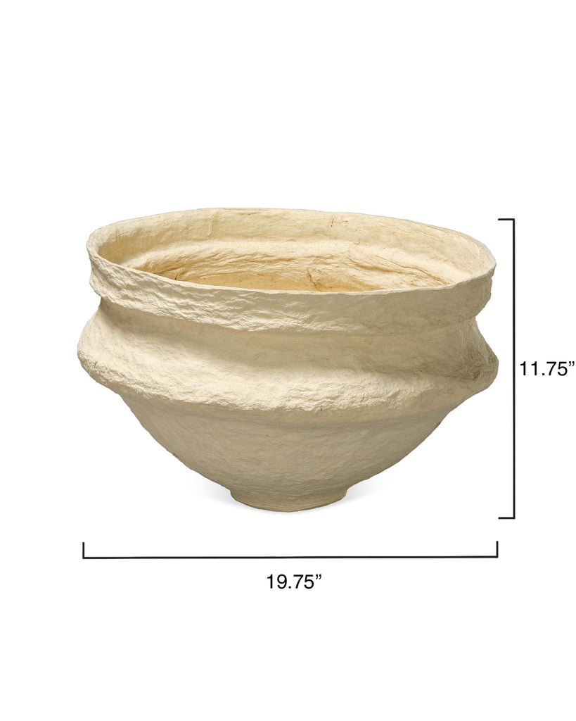 DecoratorsBest Landscape Cotton Mache Large Bowl, Cream