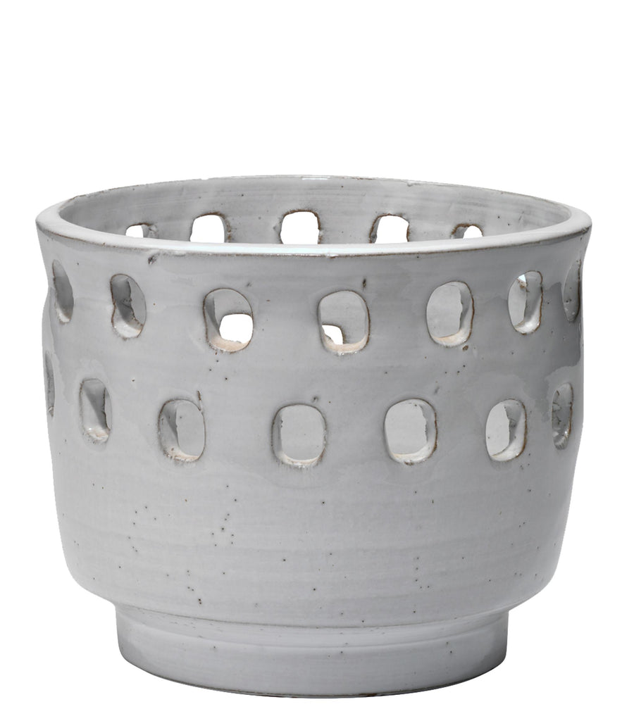 DecoratorsBest Perforated Ceramic Pot, White