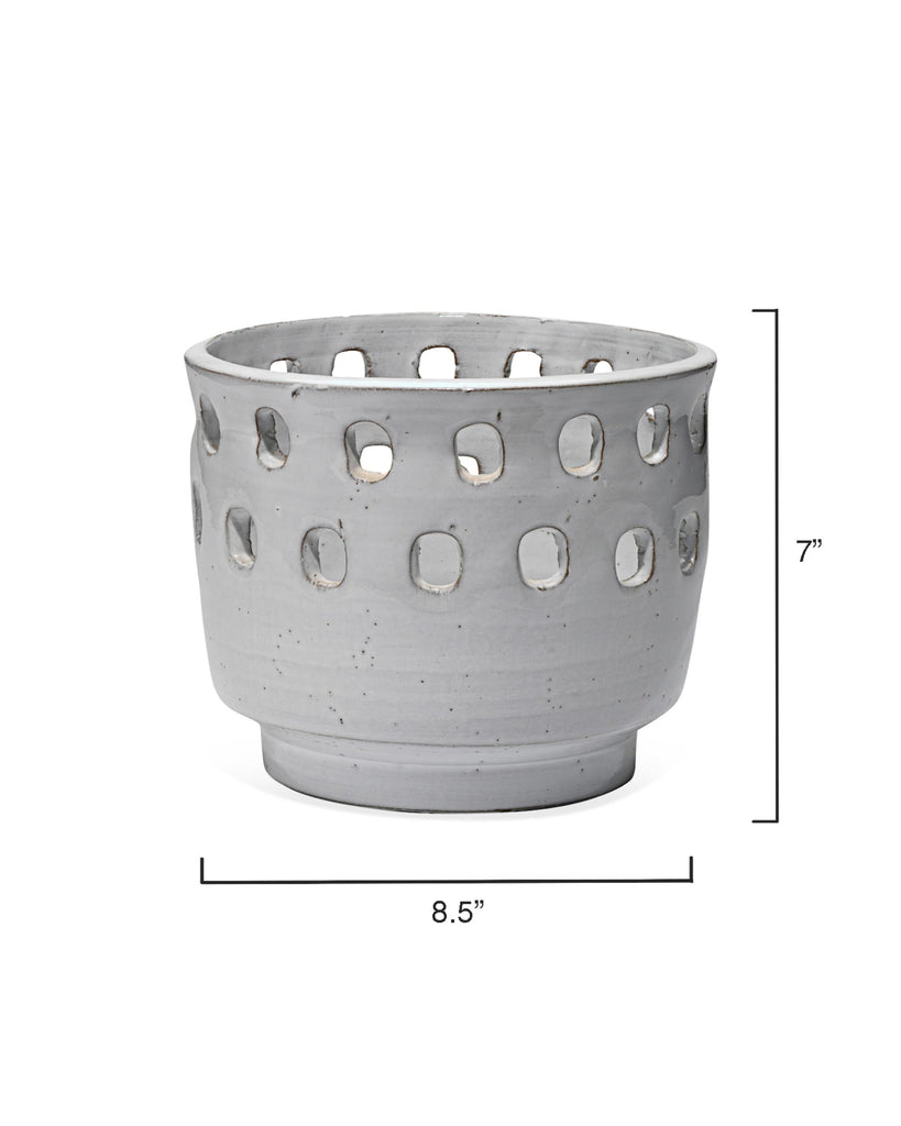 DecoratorsBest Perforated Ceramic Pot, White