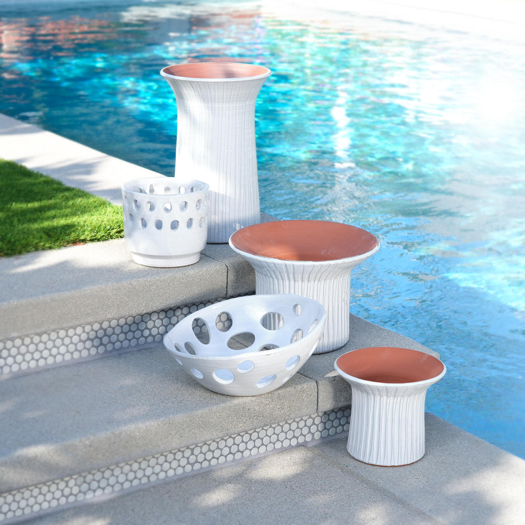 DecoratorsBest Perforated Ceramic Pot, White