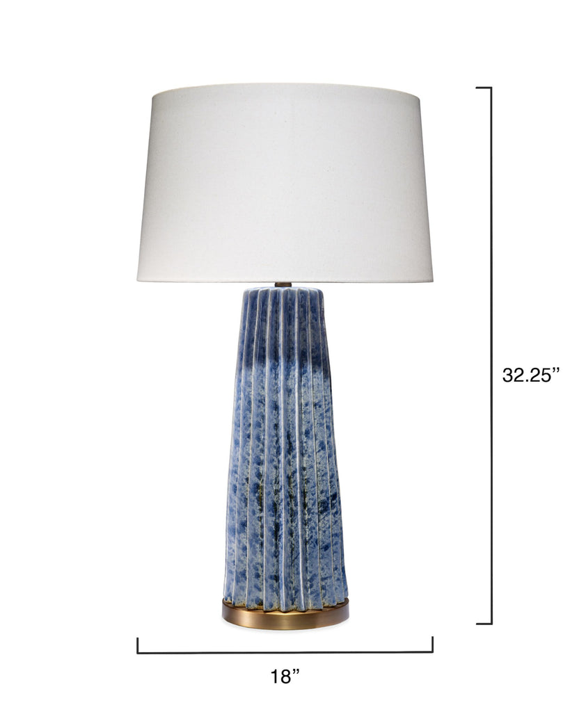 DecoratorsBest Pleated Ceramic Table Lamp, Blue