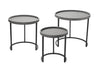 Decoratorsbest Maddox Faux Shagreen Nesting Tables (Set Of 3), Grey