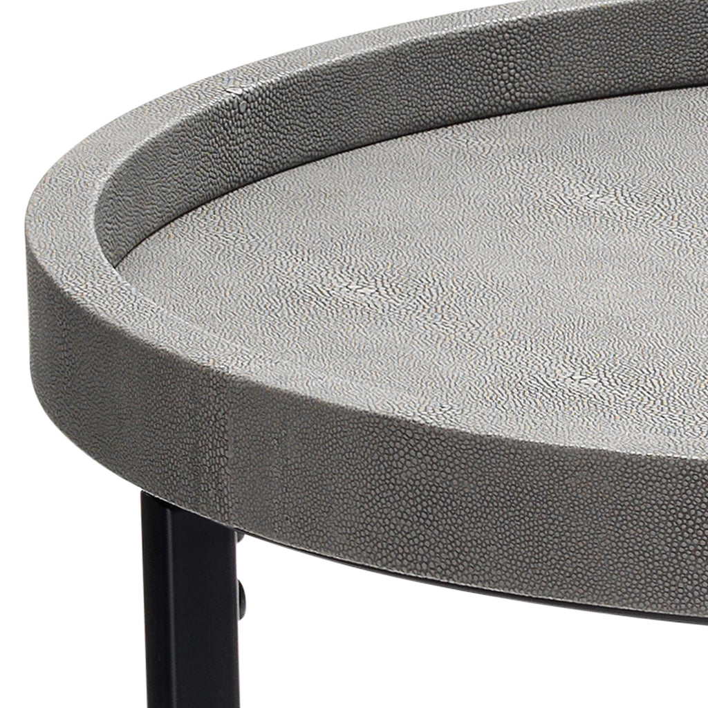 DecoratorsBest Maddox Faux Shagreen Nesting Tables (Set of 3), Grey