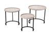 Decoratorsbest Maddox Faux Shagreen Nesting Tables (Set Of 3), Cream