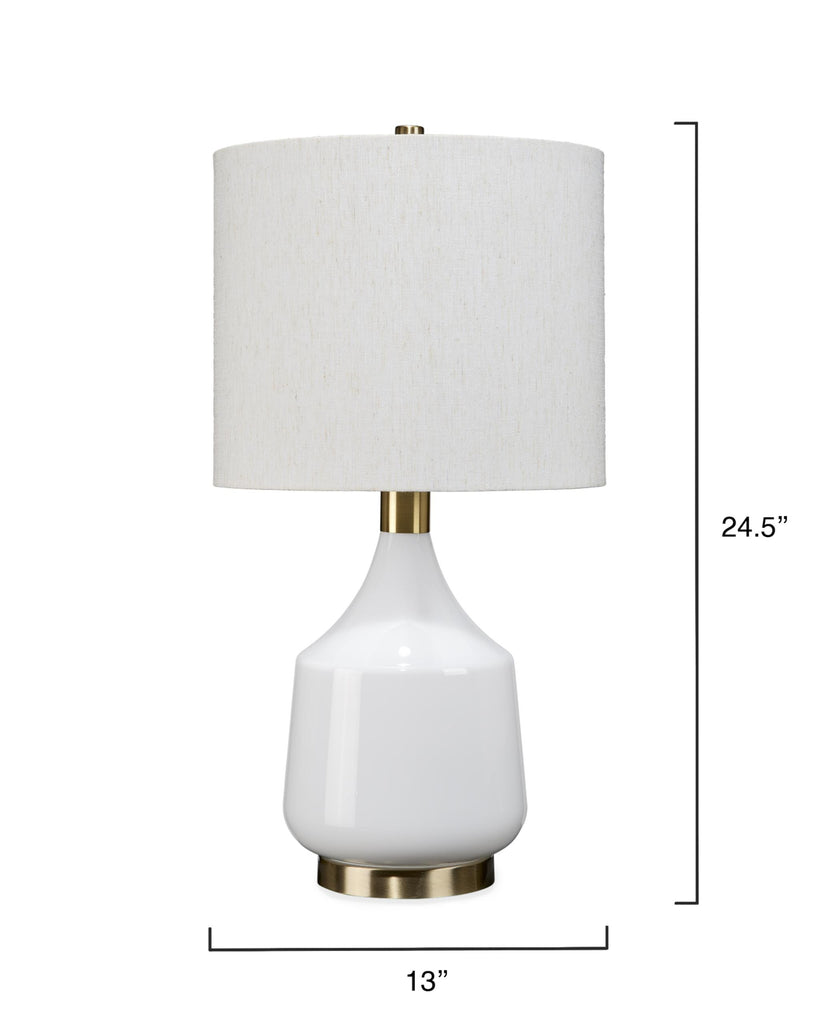 DecoratorsBest Amelia Glass Table Lamp, White