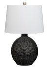 Decoratorsbest Cape Rattan Table Lamp, Black