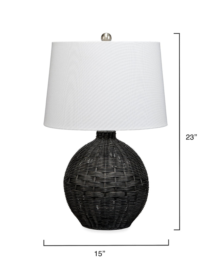 DecoratorsBest Cape Rattan Table Lamp, Black