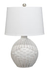 Decoratorsbest Cape Rattan Table Lamp, White