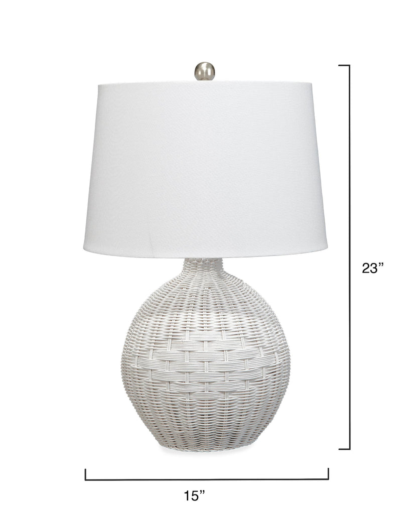 DecoratorsBest Cape Rattan Table Lamp, White