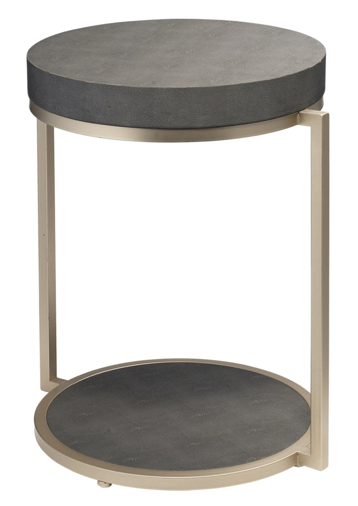 DecoratorsBest Chester Faux Shagreen Round Side Table, Grey