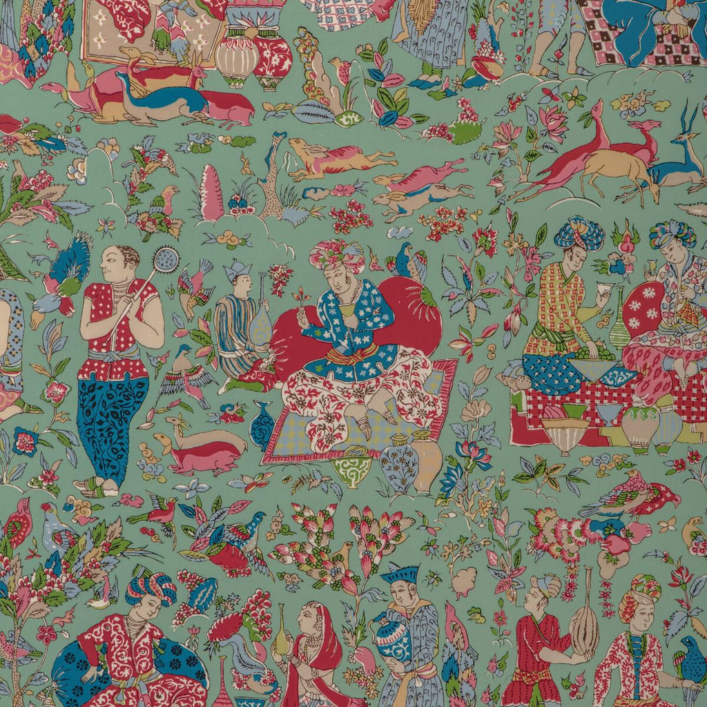 Brunschwig & Fils SHALIMAR PRINT JADE/ROSE Fabric