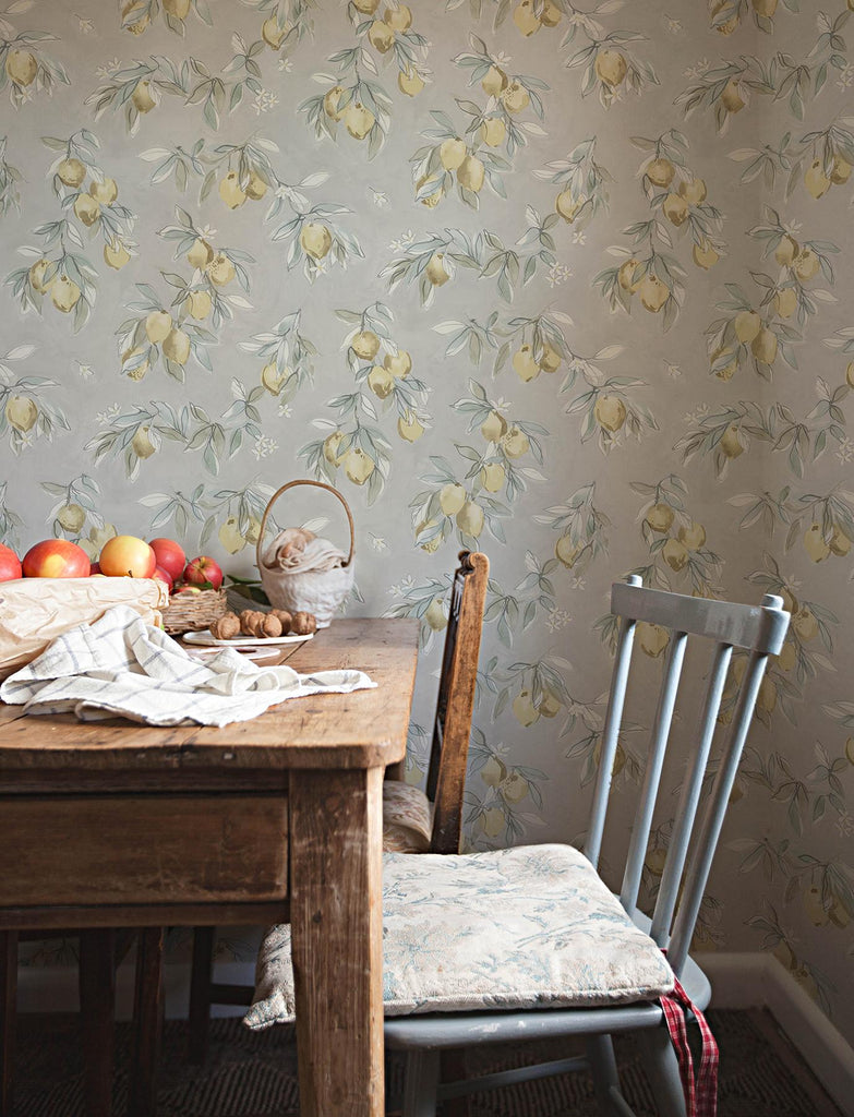 Brewster Home Fashions Fruit Grey Wallpaper