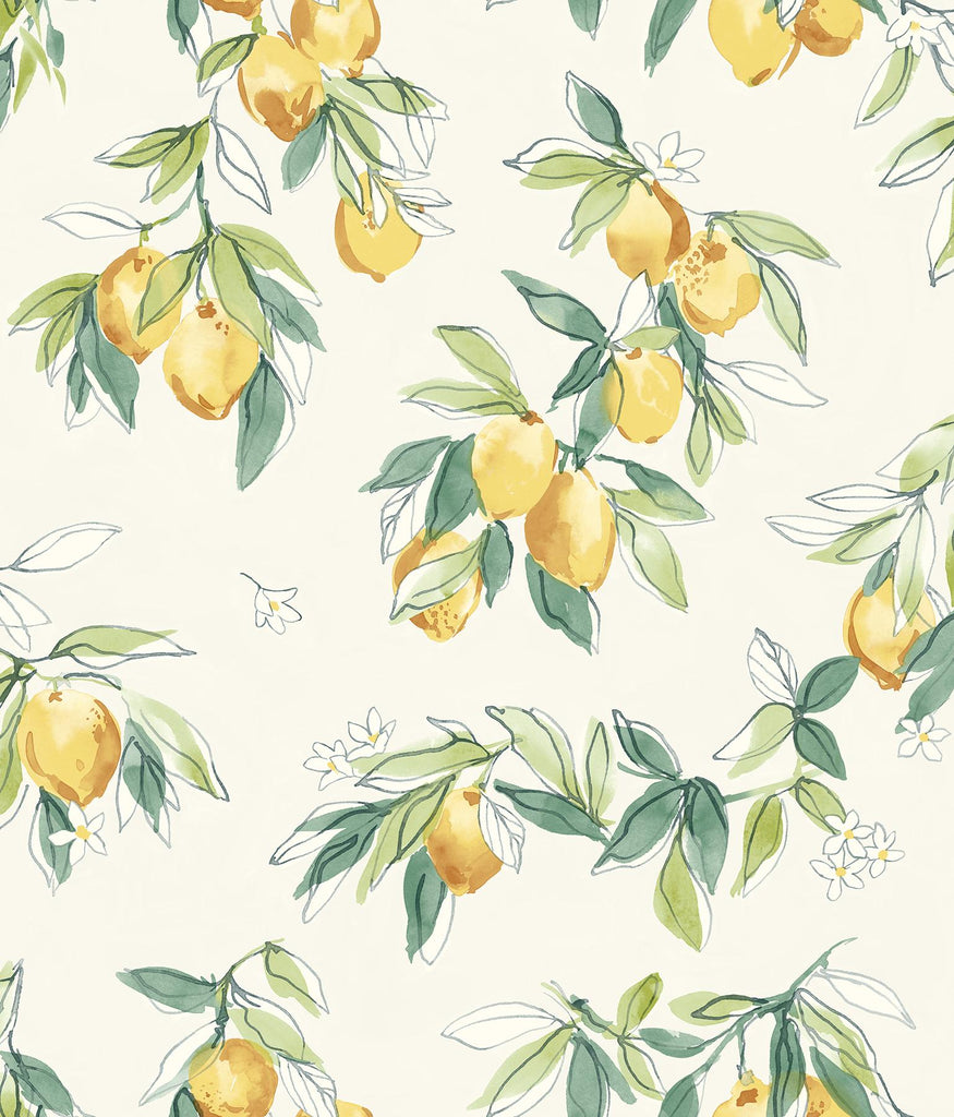 Brewster Home Fashions Fruit Yellow Wallpaper