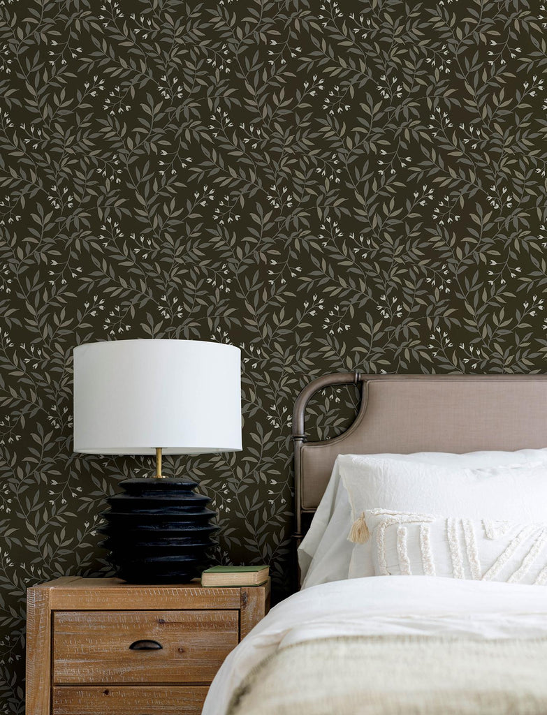 Brewster Home Fashions Vine Black Wallpaper