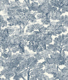 Brewster Home Fashions Chesapeake Wildflower Spinney Toile Blue Wallpaper