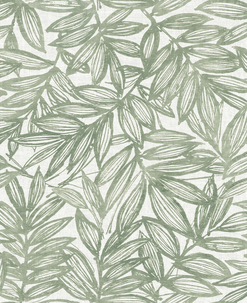 A-Street Prints Leaves Sage Wallpaper