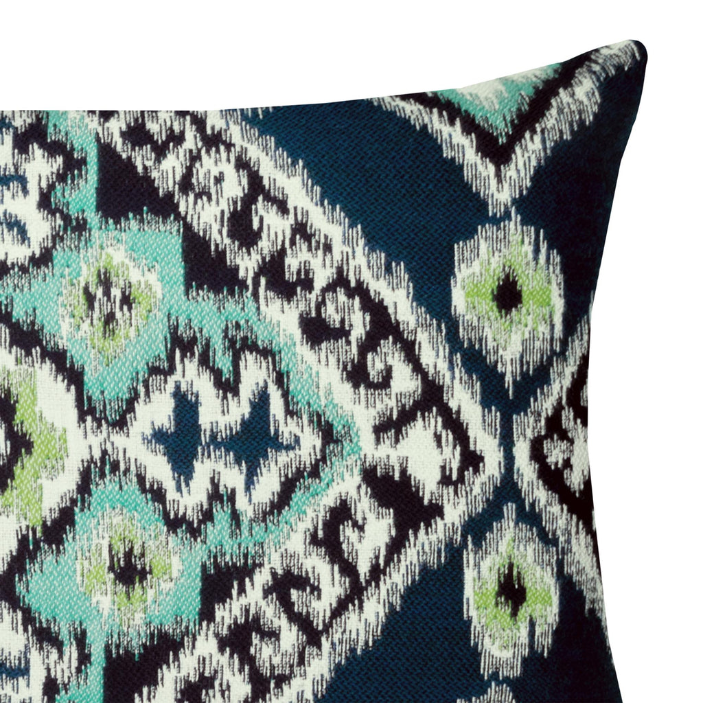 Elaine Smith Ikat Diamond Peacock, Dbl-Sided Blue 12" x 20" Pillow