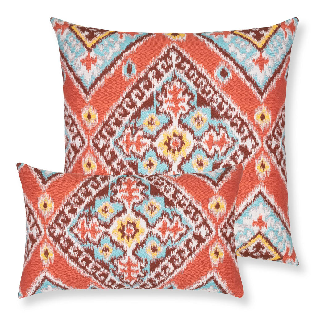 Elaine Smith Ikat Diamond Flame Red 12" x 20" Pillow