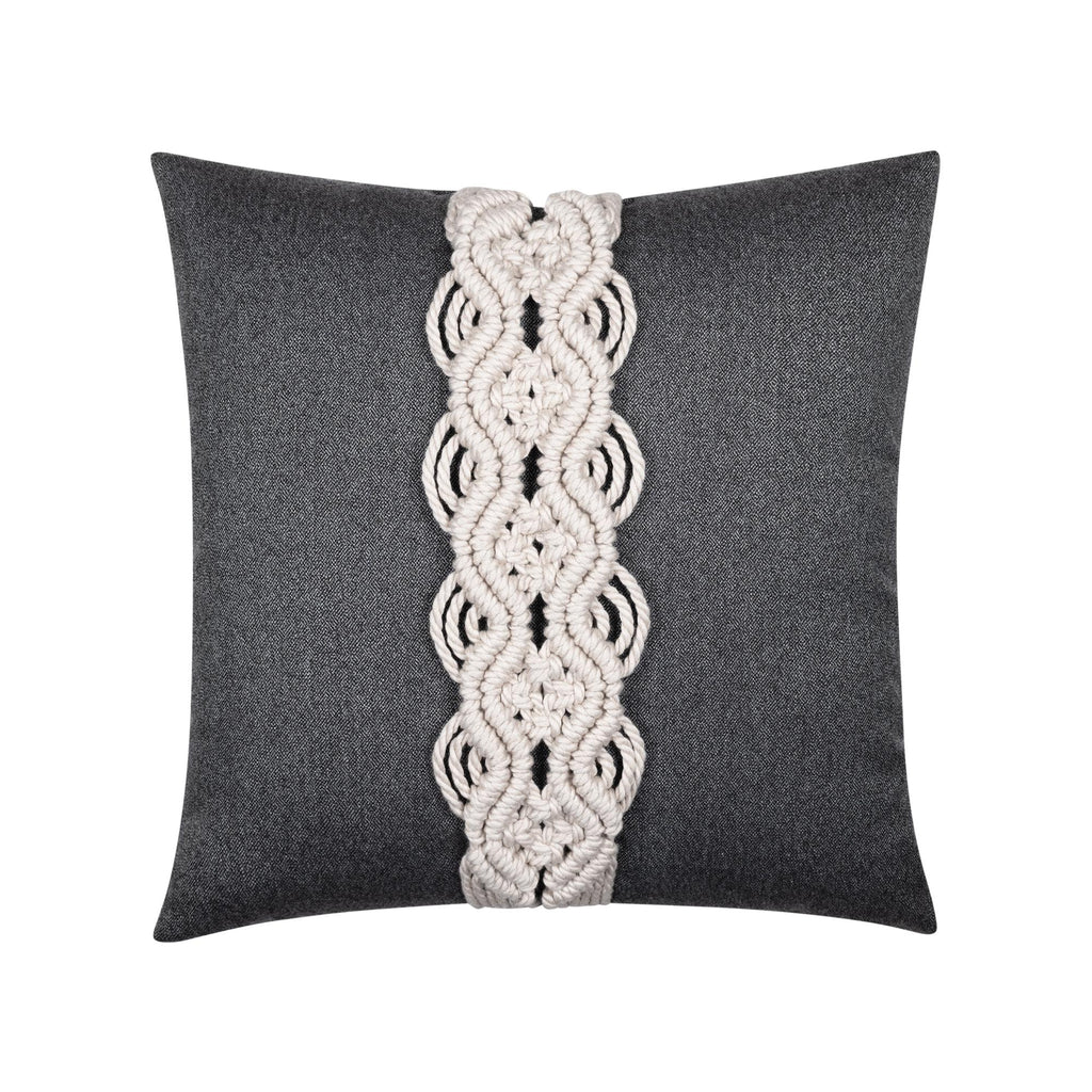 Elaine Smith Palomar Flax Black 20" x 20" Pillow