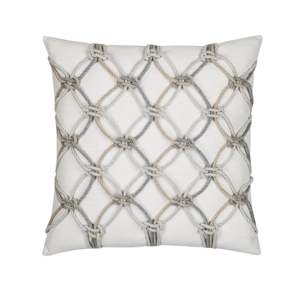 Elaine Smith Grigio Rope Ivory 20" x 20" Pillow