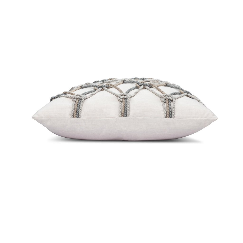 Elaine Smith Grigio Rope Ivory 20" x 20" Pillow