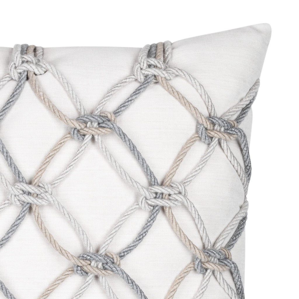 Elaine Smith Grigio Rope Ivory 20" x 20" Pillow